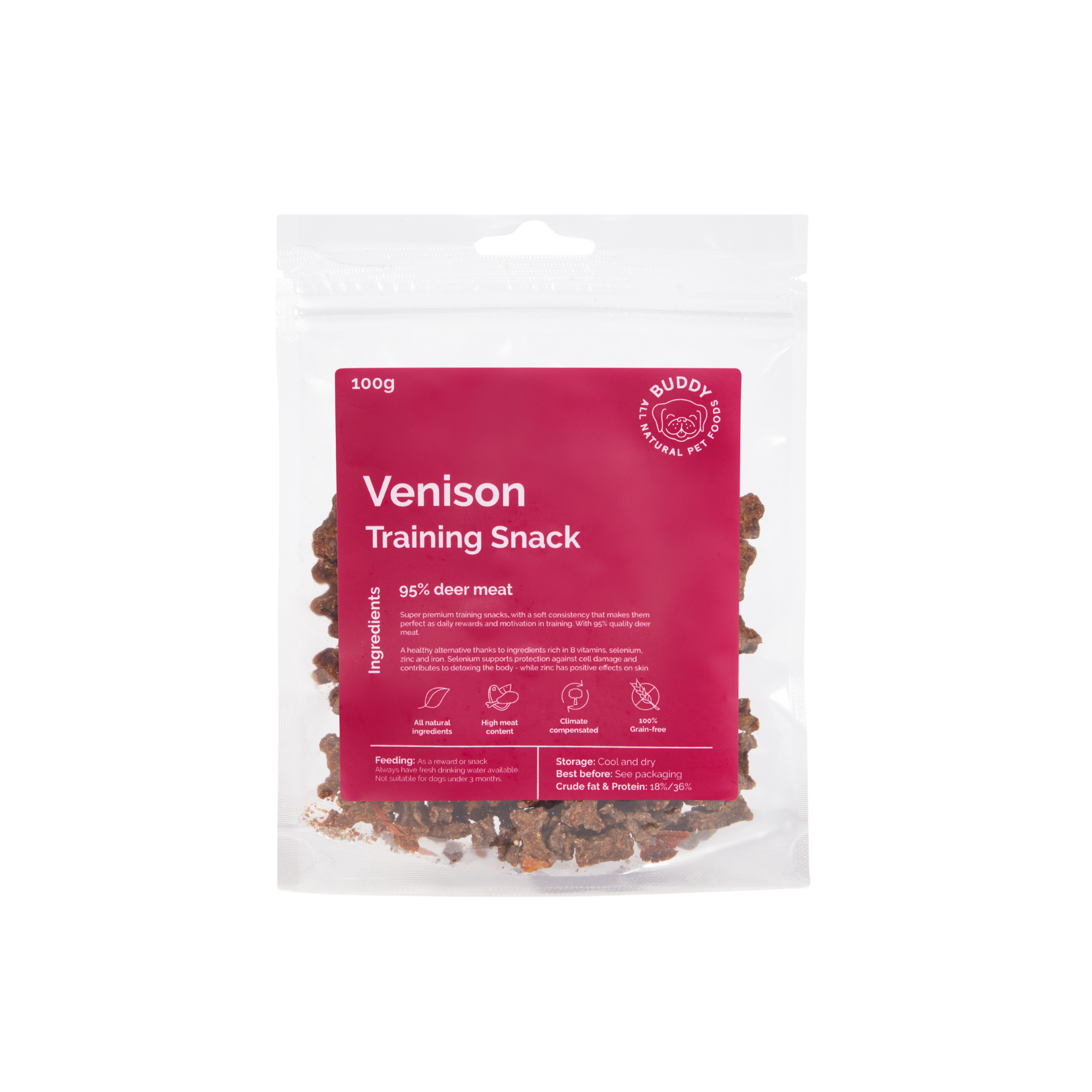 Buddy Pet Foods - Wholesale Pet Treats - Dog - Training snacks - Venison 100g2