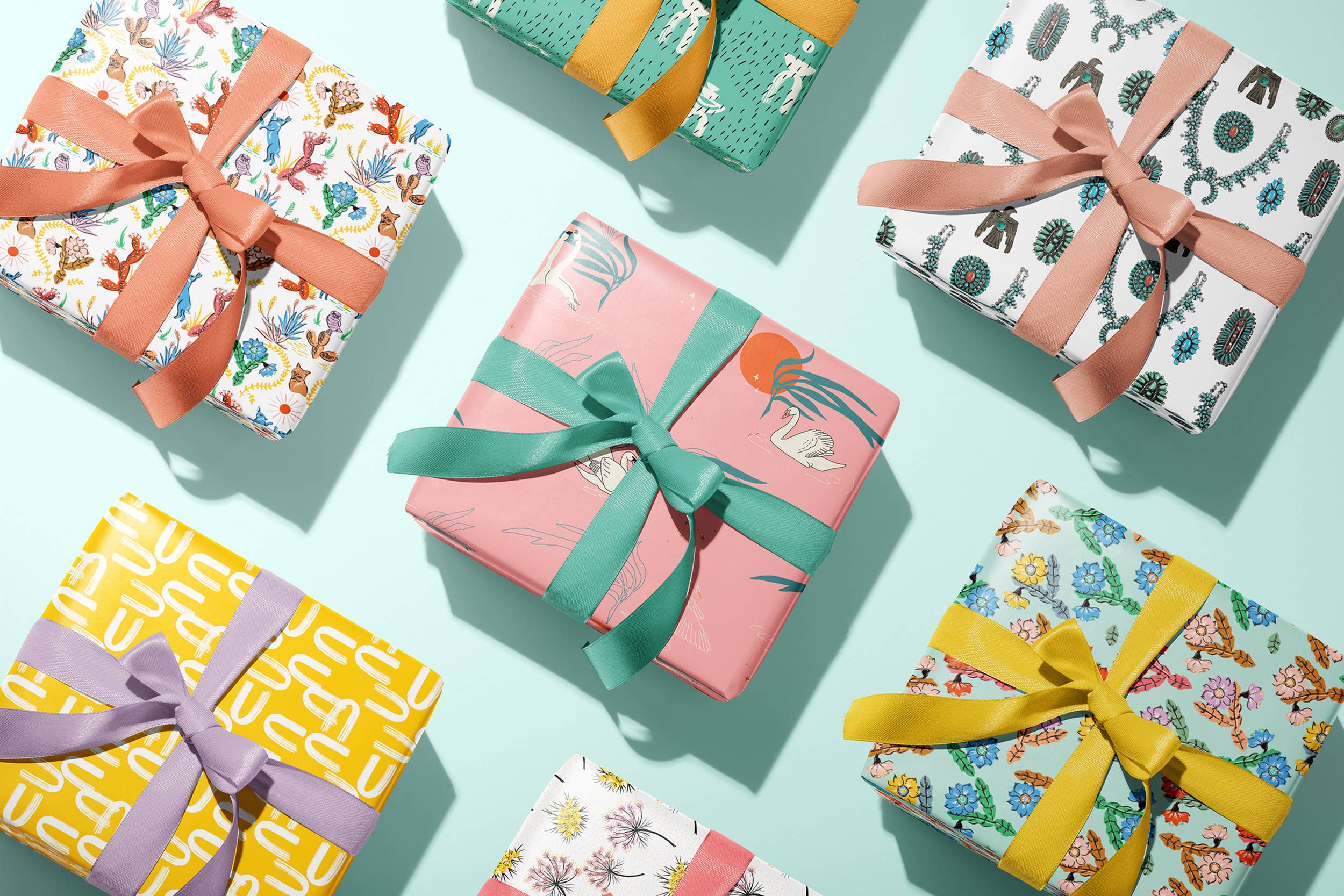 Antiquaria - Wholesale Flat Wrap - Holiday Desert Eco Gift Wrap, Pack of 3 Sheets5