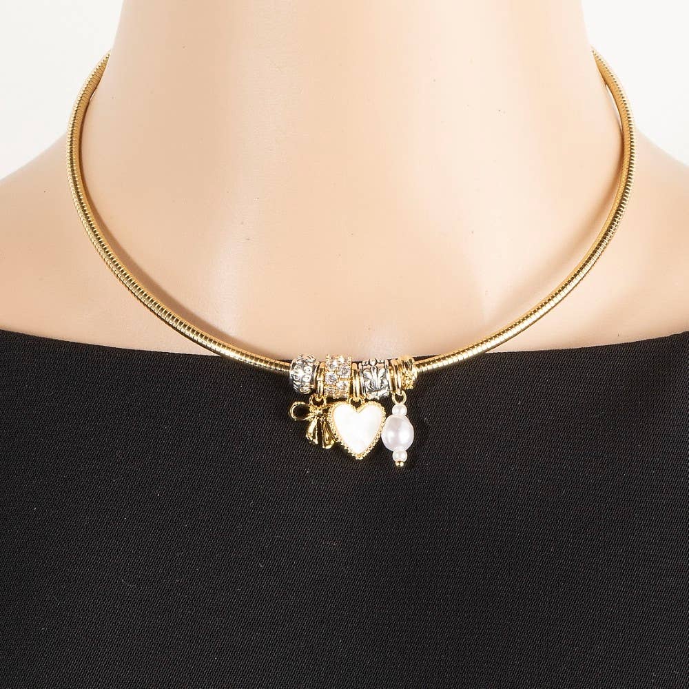 WHG Assorted Mini Charms Coiled Choker Necklace for wholesale on Faire3