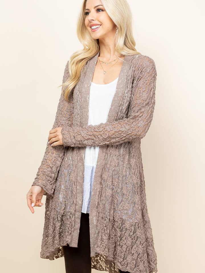 Short Lace Duster – Boho Pucker Jacket for Women | Made in USA for wholesale by Kooniez