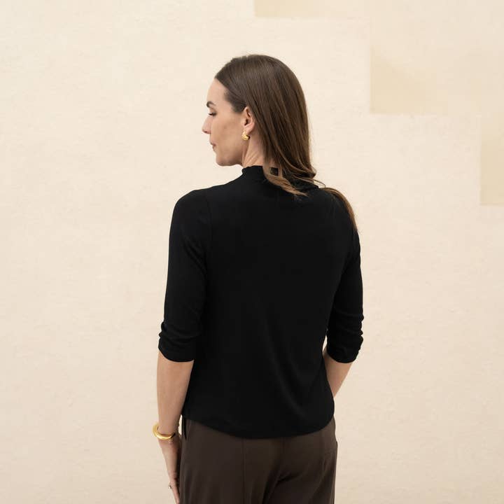 Encircled - Wholesale Knit Top - Women's - The Going Places Bracelet Sleeve Mock Neck9