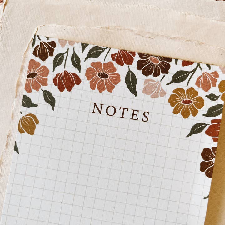 Flora West Design - Wholesale Notepad - 4x6 Signature Floral Notepad | cute grid stationery 50 pages3