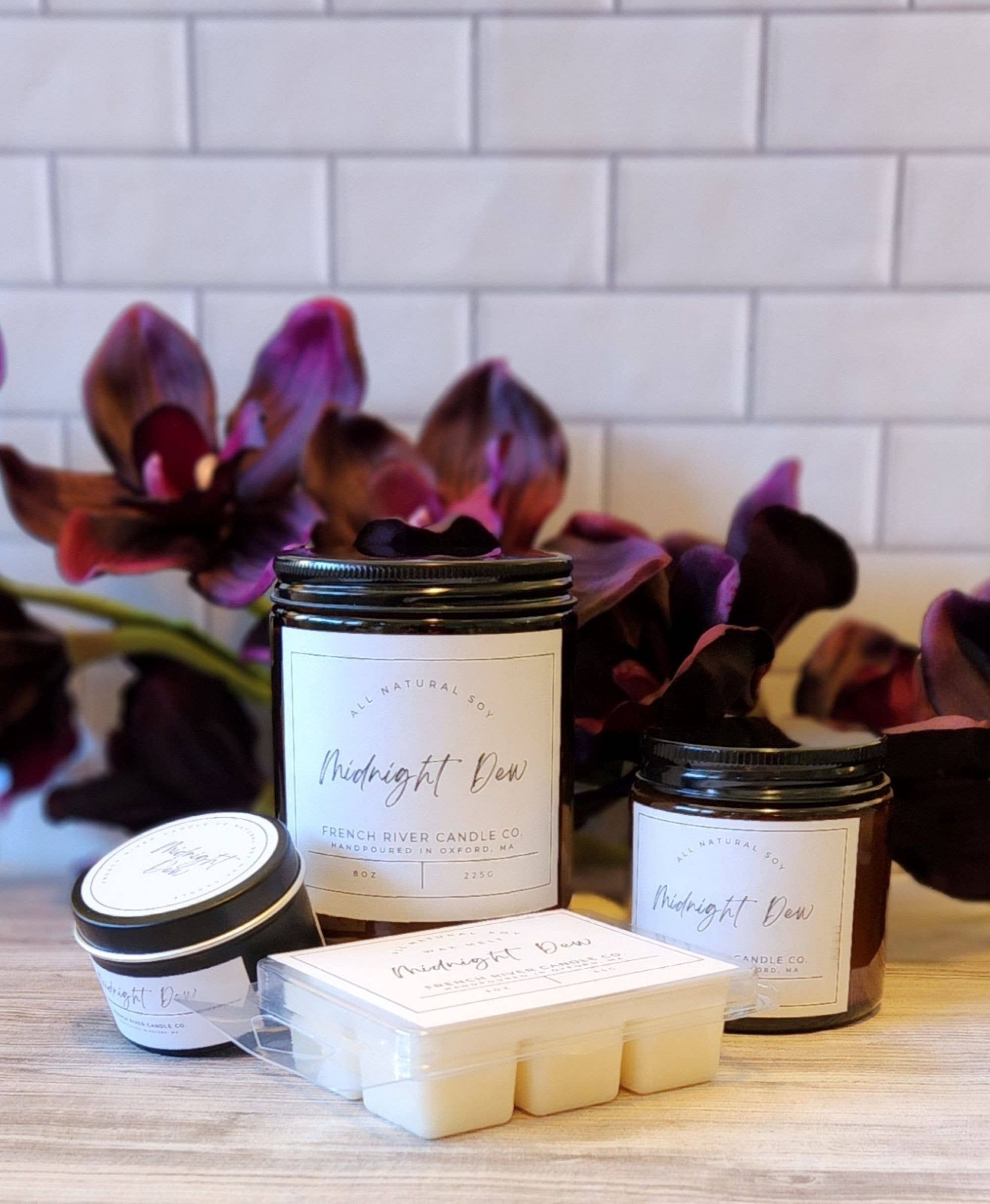 French River Candle Co. - Vendita all'ingrosso Candela in vasetto - Candela di soia profumata Midnight Dew2