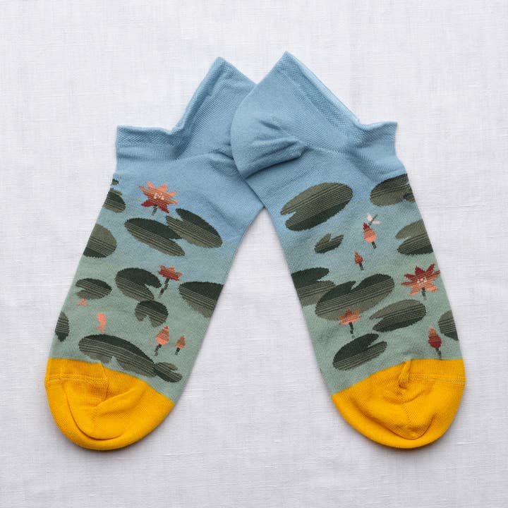 Water Lily Ankle Sock Sea for wholesale by Bonne Maison