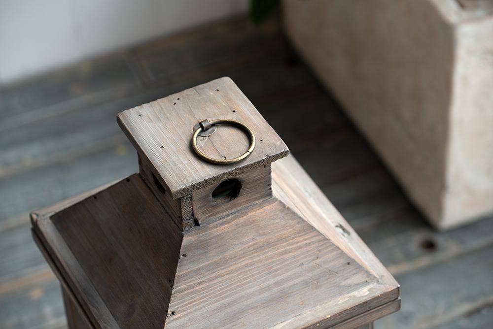 A&B Home Group Inc. - Wholesale Lantern - S/2 Graca Square Temple Garden Candle Lanterns - Brown5