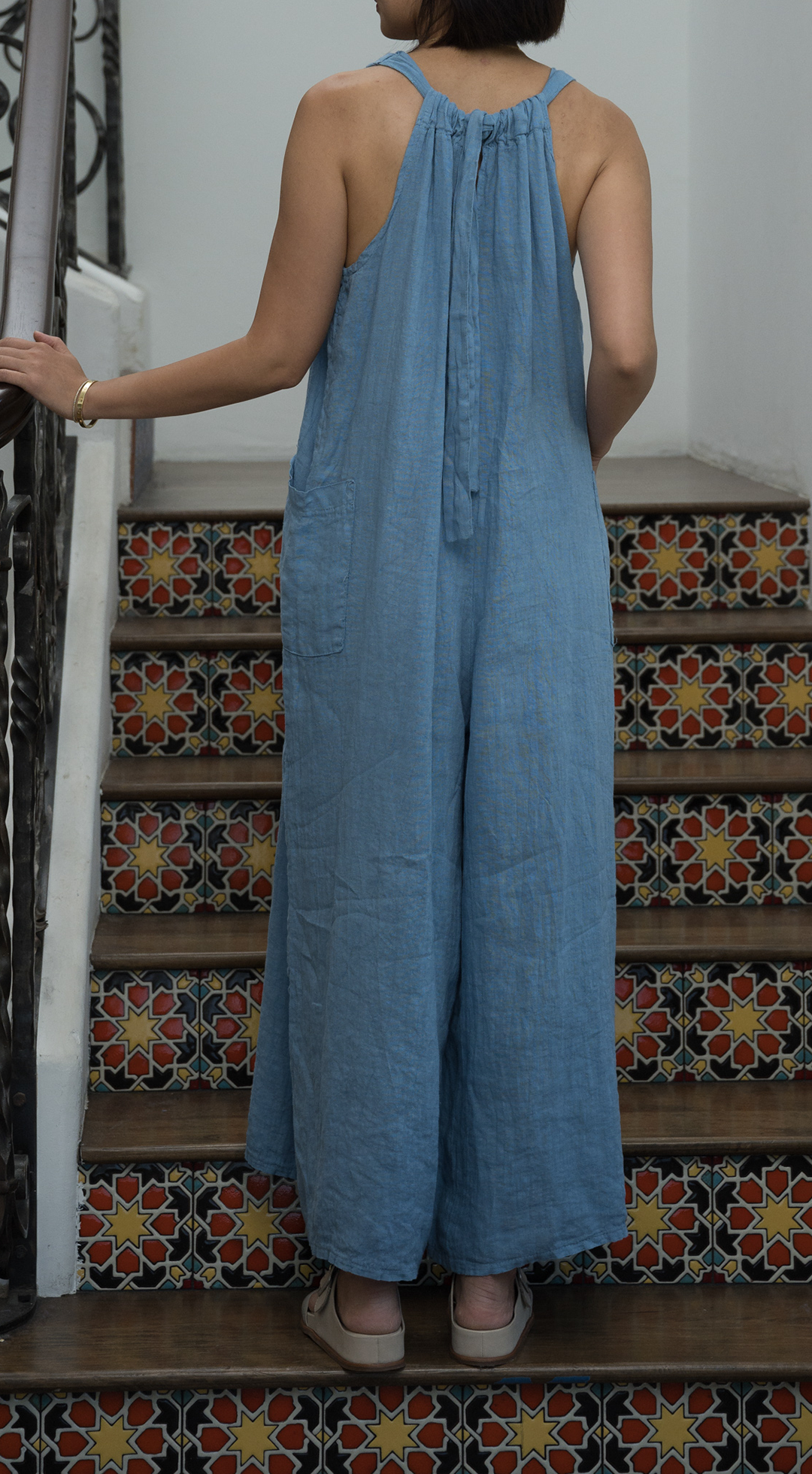 Merci Marie - Wholesale Jumpsuit - Women's - Linen Racer Back Jumper #197129