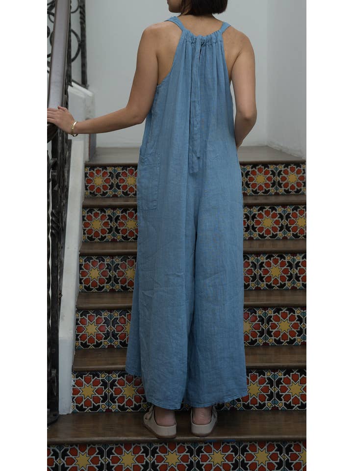 Merci Marie - Wholesale Jumpsuit - Women's - Linen Racer Back Jumper #197129
