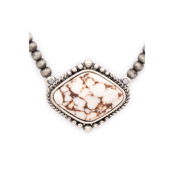 Rope & Spurs - Wholesale Pendant/Charm Necklace - Stone Pendant Beads Layer Choker Necklace