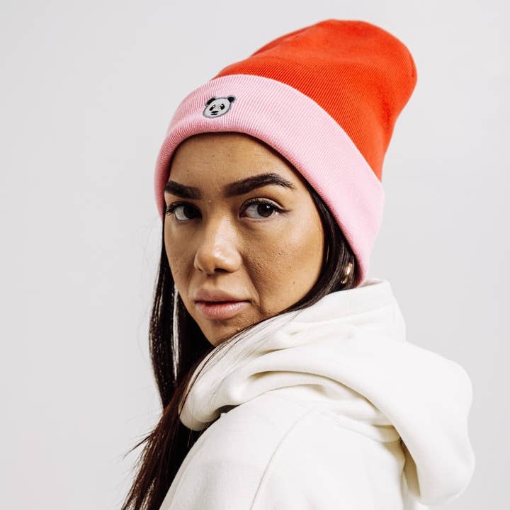 Sossu - Vendita all'ingrosso Berretto - Unisex - Berretto Panda - Rosa/Rosso