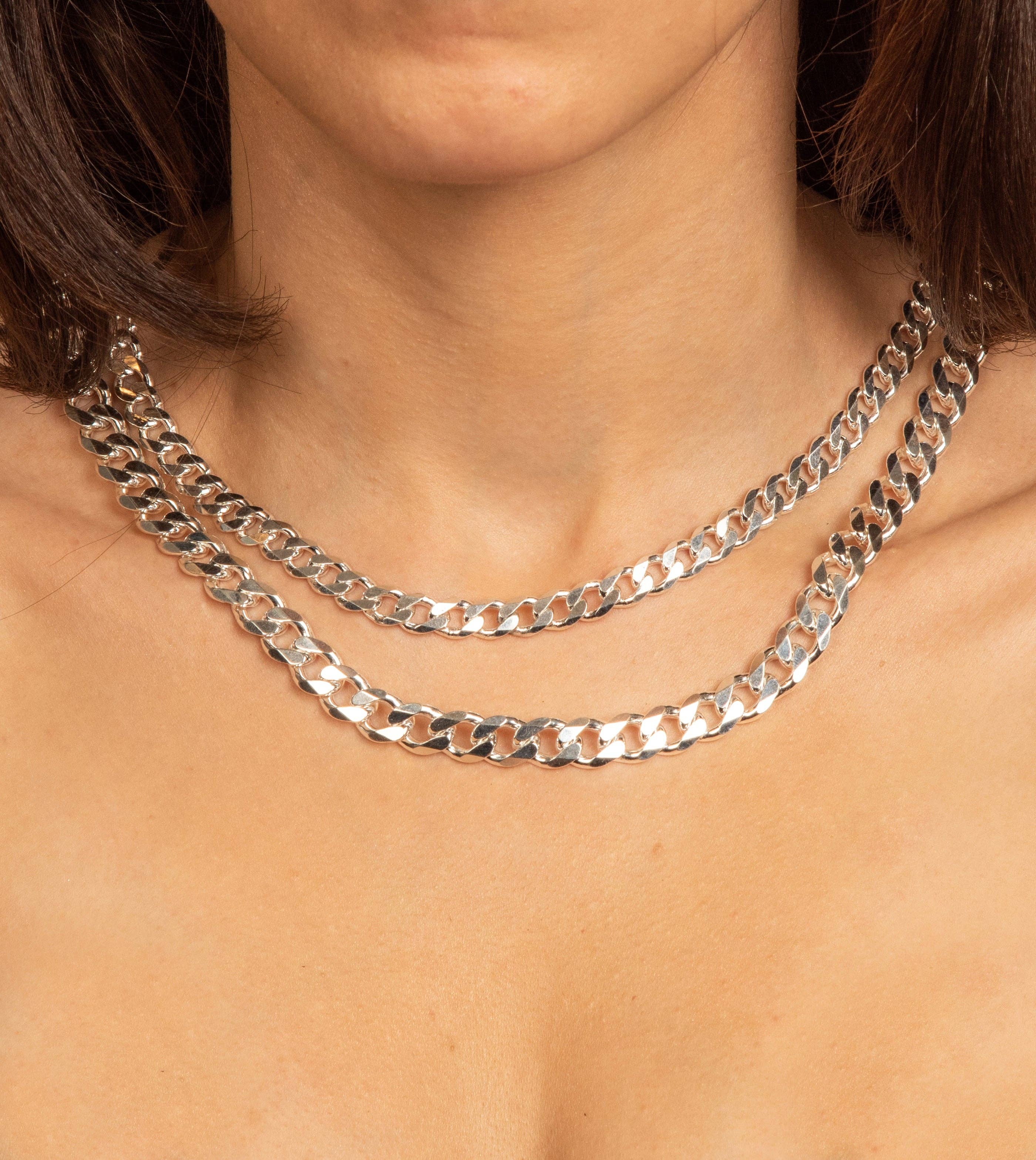 Olive & Chain - Wholesale Link & Chain Necklace - Silver Curb Link Chain Necklace5