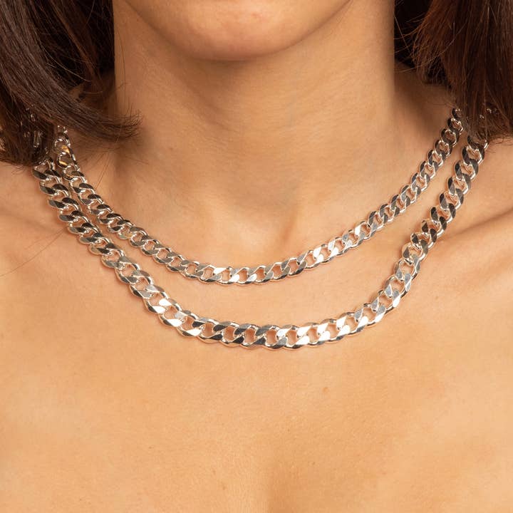 Olive & Chain - Wholesale Link & Chain Necklace - Silver Curb Link Chain Necklace5