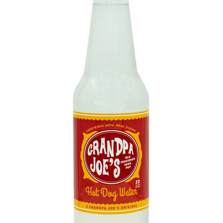 Grandpa Joe's Candy Shop - Wholesale Soda/Carbonated Drink - Grandpa Hot Dog Water Soda, 12oz Glass Bottle 12ct 0