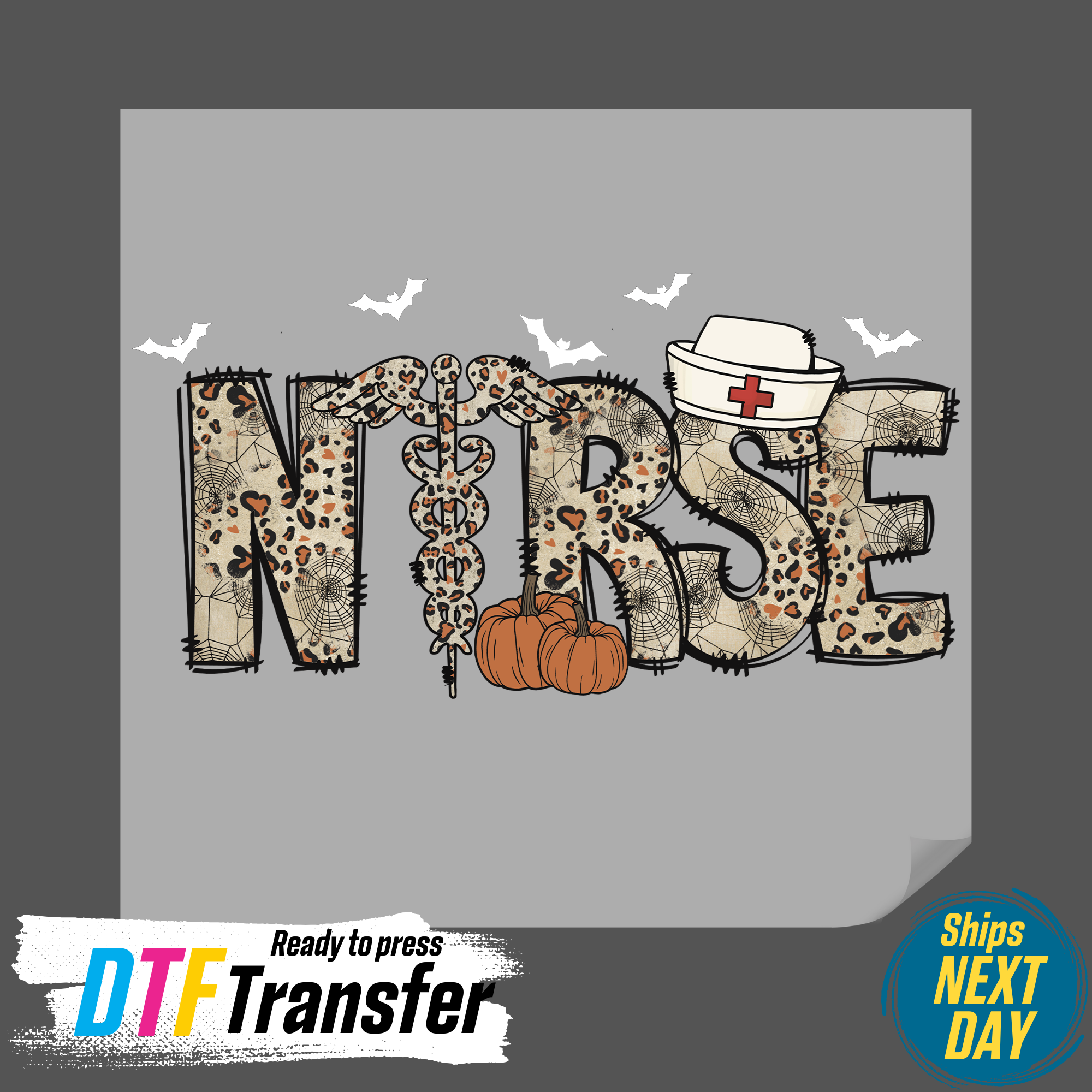 DTF Office - Wholesale Sublimation Transfer - Halloween Leopard Nurse DTF Transfer1