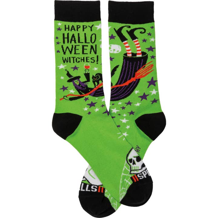 Primitives by Kathy - Wholesale Socks - Unisex - Happy Halloween Witches Socks1
