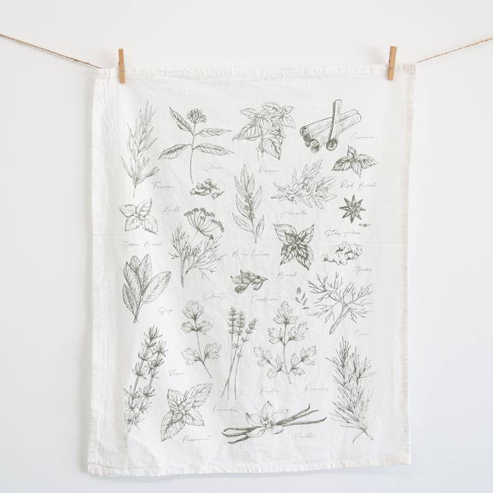 Highland Ridge | Handmade Home Decor - Wholesale Tea Towel - Kitchen Herbs Tea Towel1