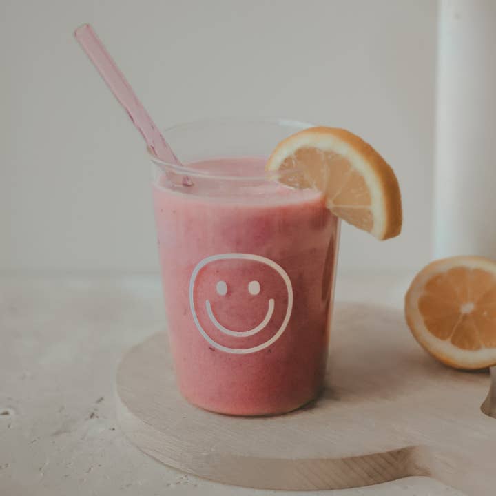 Eulenschnitt - Wholesale Drinking Straw - Glass straws twisted 20cm pink in a set of 41