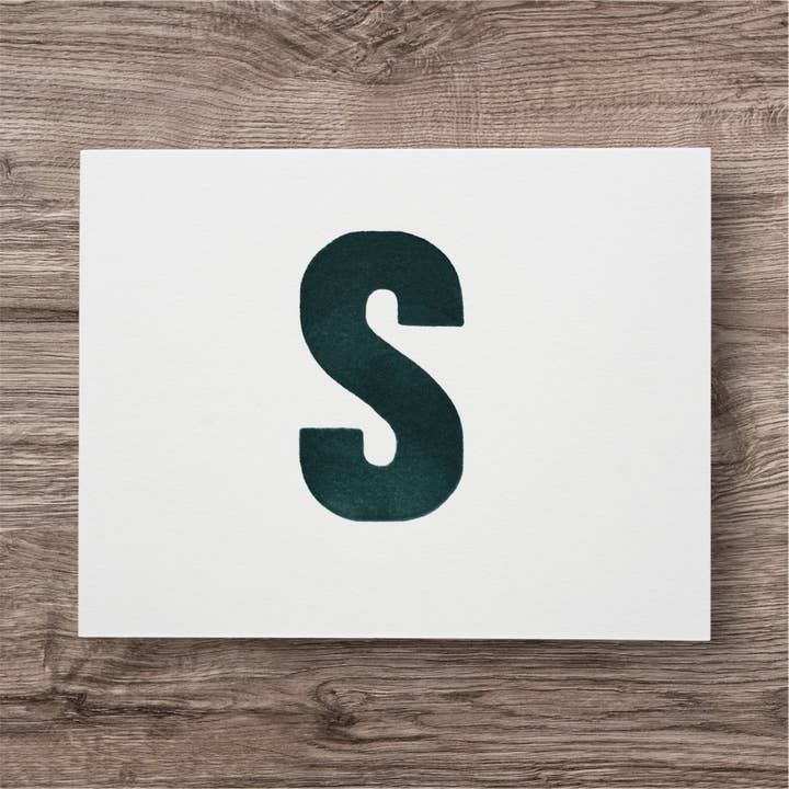 S is For...Letterpress Notecards for wholesale by Inky Octopus Press