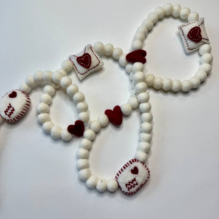 Love Letter Valentines Day Felt Garland for wholesale by Honey Loom Designs