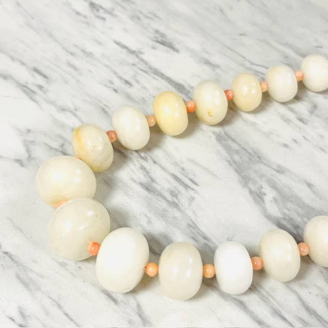 Anita K By Blushing Pink - Wholesale Beaded/Pearl Necklace - Honey Jade & Pink Coral Graduated Necklace4