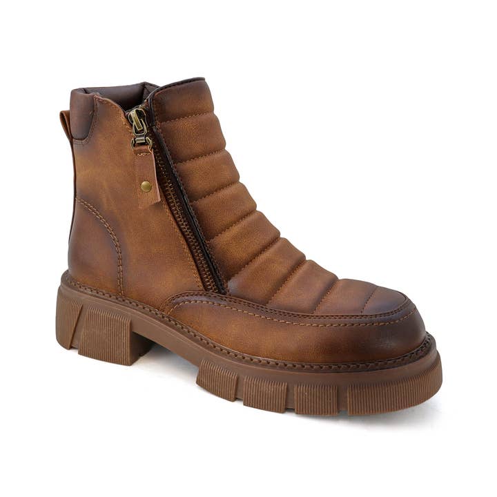 Yoki Fashion - Wholesale Boots - Women's - FIRE SALE YOKI AMBREA-06 Women's Quilted Zipper Riding Boot