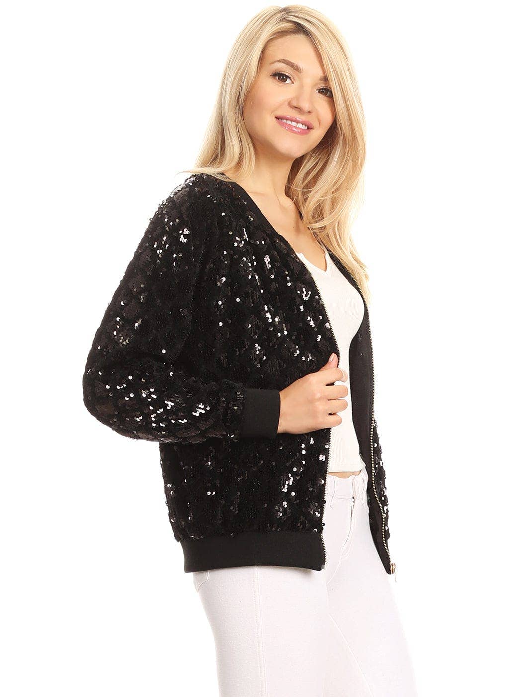 Anna Kaci Wholesale - Vente Bombers – femme - Blouson aviateur zippé à sequins22