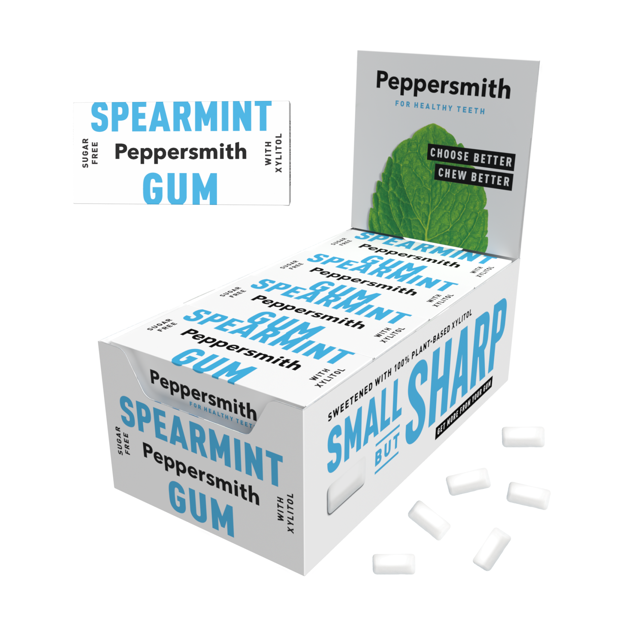 Peppersmith - Wholesale Kauwgom - Peppersmith Spearmint kauwgom 15 g, 12 x 15 g (1 doos)1