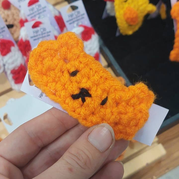 Crochet Cat Hair Clip for wholesale by Glitter Ghost Clothing and Accessories