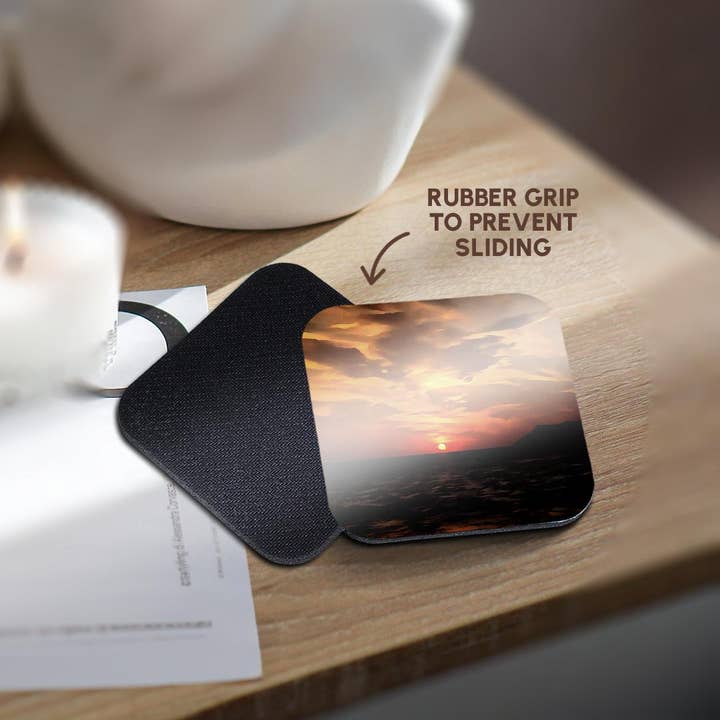 3dRose - Wholesale Coasters - 3dRose, Burned Horizons Sunset Over The Aegean Painting, Coaster10