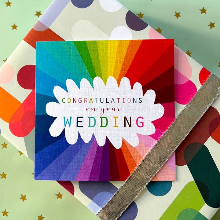 Kali Stileman Publishing - Wholesale Wedding Card - WO83 Colourful Wedding Congratulations Card