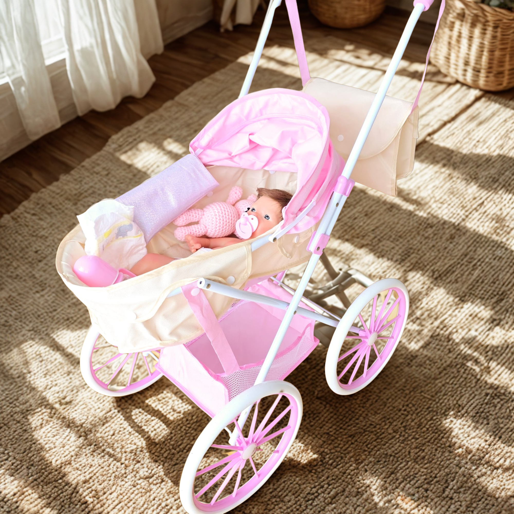 Maria & Jesus - Wholesale Doll Stroller - Kids - Reborn Baby Stroller - Suitable for dolls up to 48cm - Gift Bag1