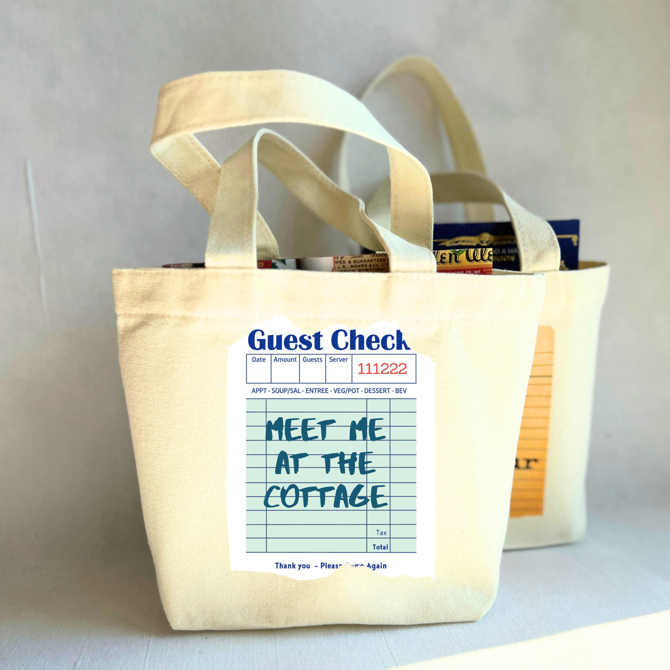Pretty Clever Words - Wholesale Tote Bag - Women's - Canvas Mini Tote Bag - Meet Me at the Cottage1