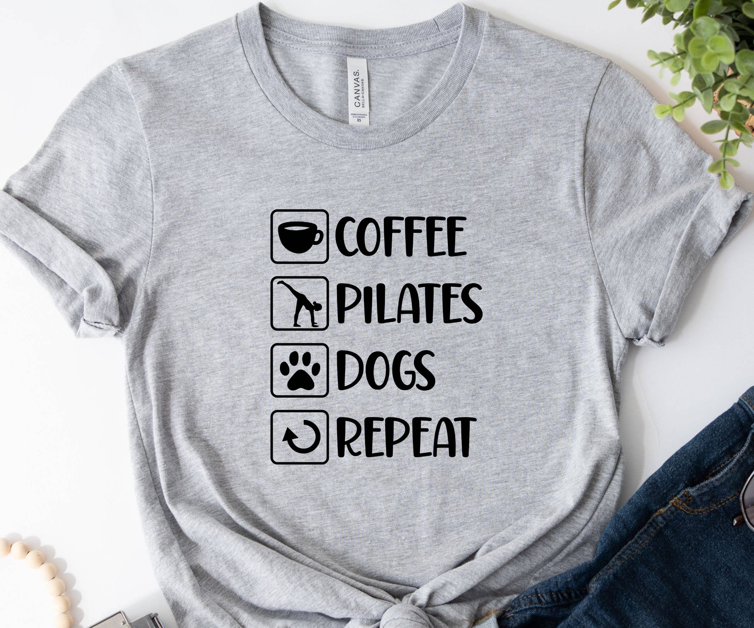Midday USA - Wholesale T-Shirt (Graphic) - Women's - Coffee Pilates Dogs Repeat T-Shirt5