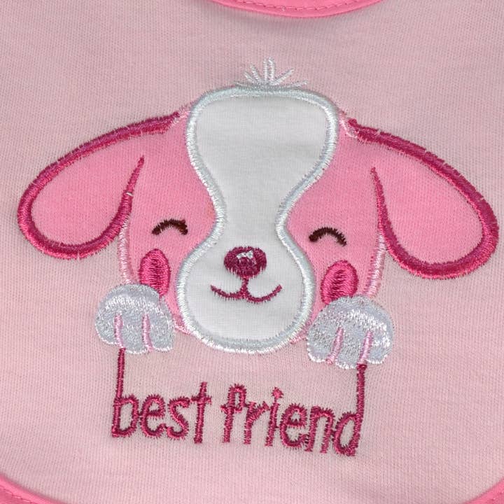 Lollipop Dreams - Wholesale Bib - Baby - 5 Pack Soft Cotton Poly Embroidered Baby Bibs2