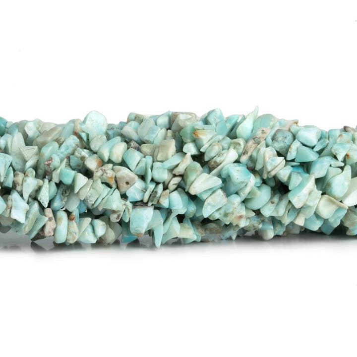 Chips naturels Larimar légers, 17 pouces, 175 perles pour la vente par The Bead Traders