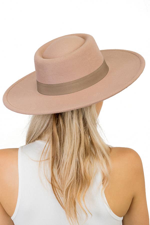 Cap Zone – wholesale Fedora - Dam – Wide Brim Bolero Faux Filt Pork Pie Crown Hat48