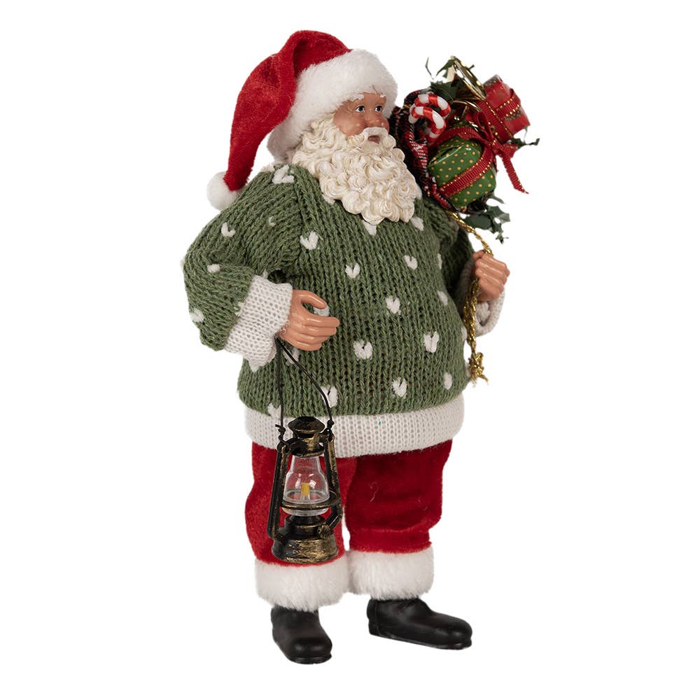 Clayre & Eef - Wholesale Decorative Figurine - 65592 Christmas Decoration Figurine Santa Claus 27 cm Green1