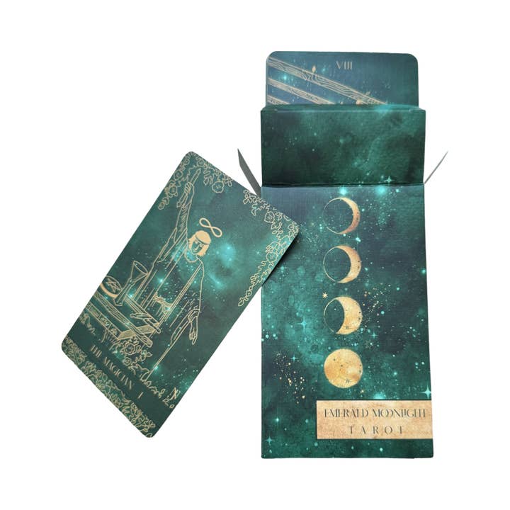 NOLA JAMES - Wholesale Tarot Cards - Emerald Moonlight Tarot Cards- Based on Rider Waite Tarot