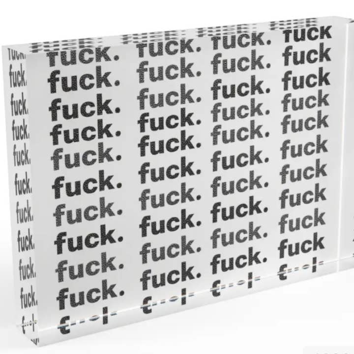 Mi palabra favorita Joder Bloque de cristal Decoración de mesa para venta al por mayor de Resinate By KS / by KRISTIN SMITH