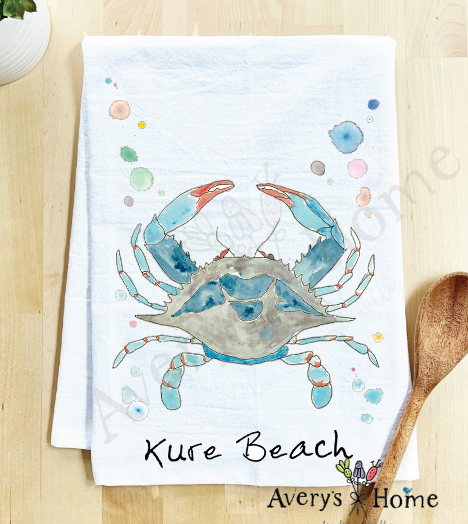 Avery's Home - Wholesale Tea Towel - Blue Crab Ocean Customizable Coastal Tea Towel66