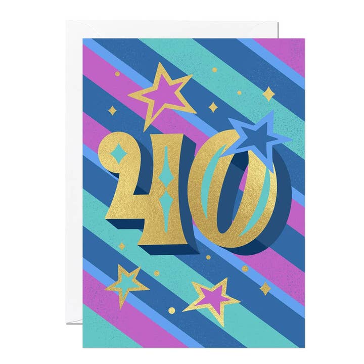 40th Birthday Card | Greeting Card | Gender Neutral | Age for wholesale by Ricicle Cards