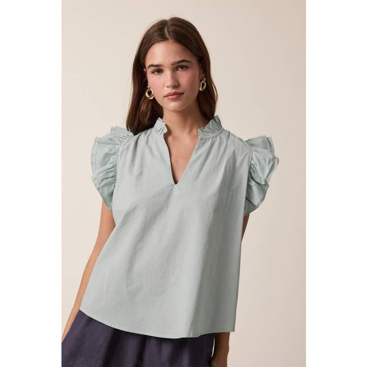 WOMEN RUFFLE SLEEVE BLOUSE for wholesale by Upmost