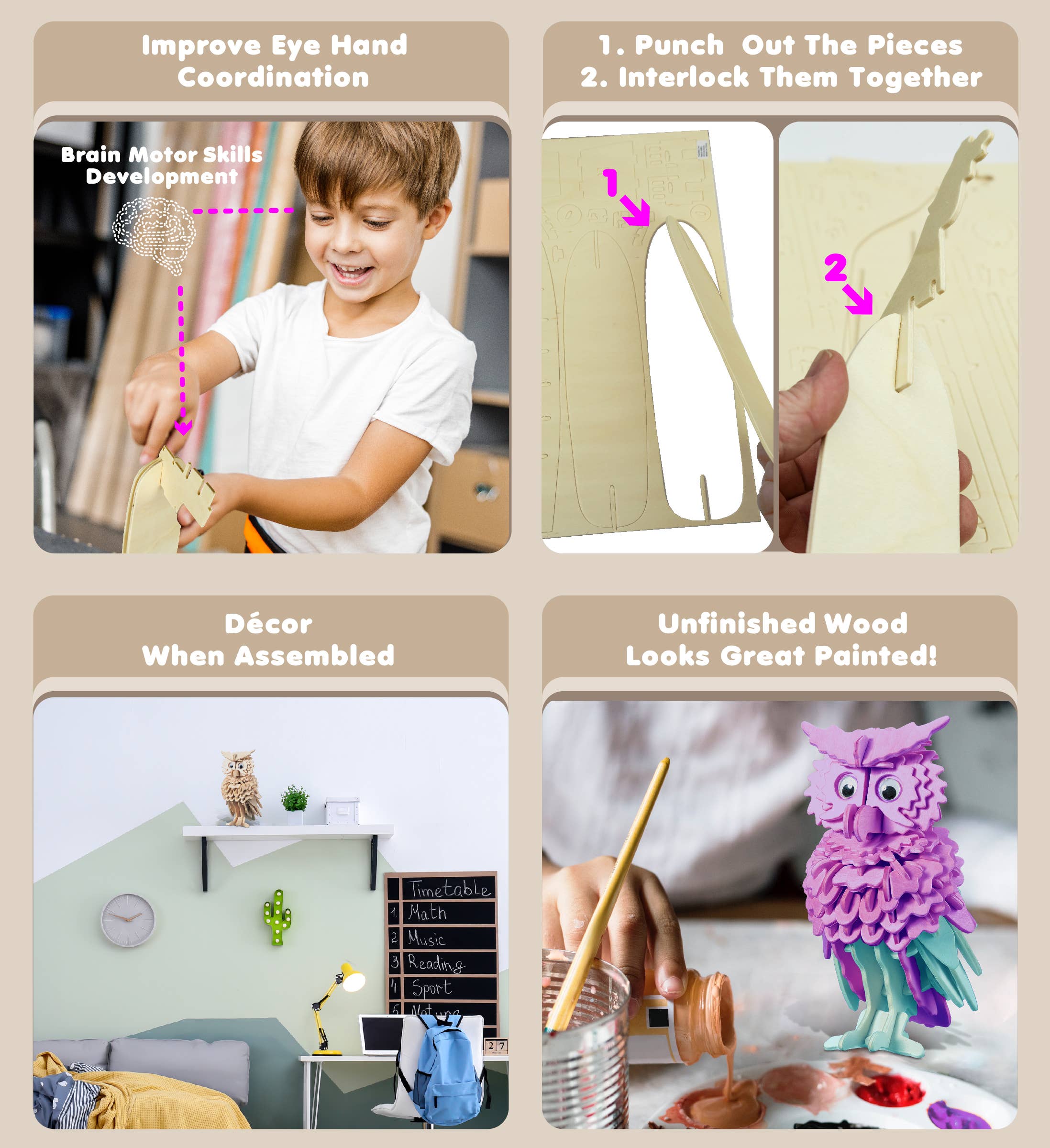 Cota Global - Wholesale Puzzle - Kids - 3D Puzzles - Owl2