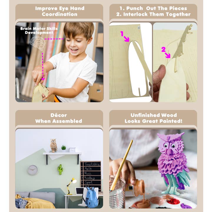 Cota Global - Wholesale Puzzle - Kids - 3D Puzzles - Owl2