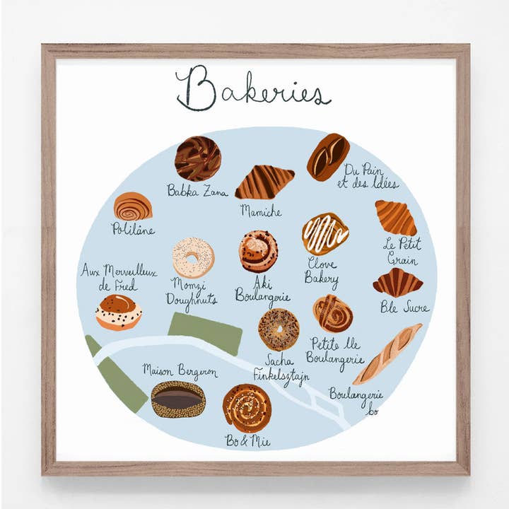 Paris Bakeries Print por atacado de London Block by Block