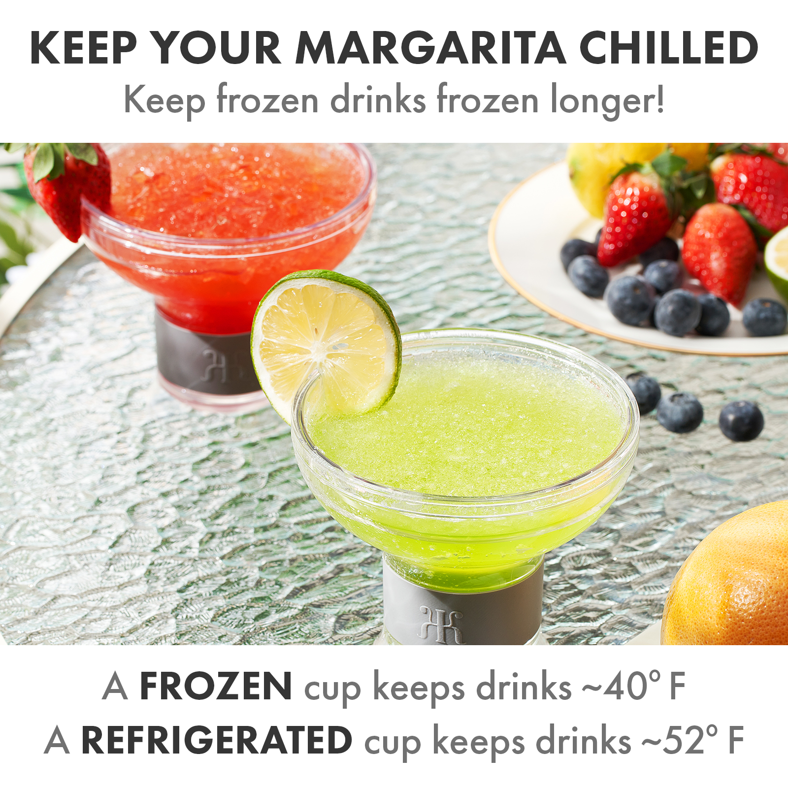 The Wine Savant /  Khen Glassware – wholesale Cocktail-/likörglas – Frysta färgade Margarita- och cocktailkylglas | 4 set1