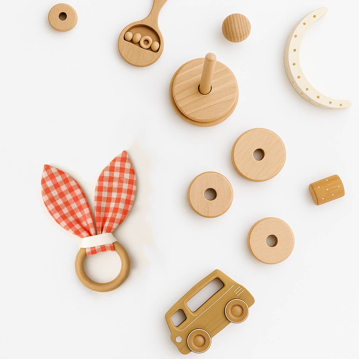 PAPATE - Wholesale Teether (Not Clip-On) - Baby - Organic Cotton Teething Ring - Vichy5