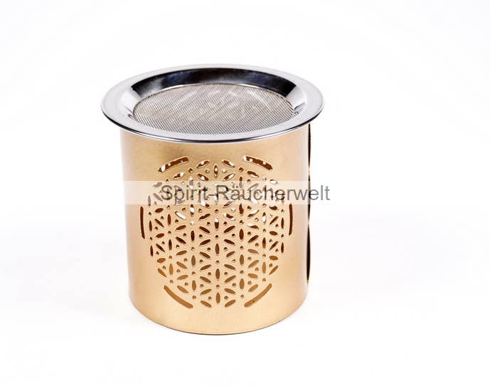 Räucherwelt GmbH - Wholesale Incense Holder - Flower of Life metal incense burner - gold3