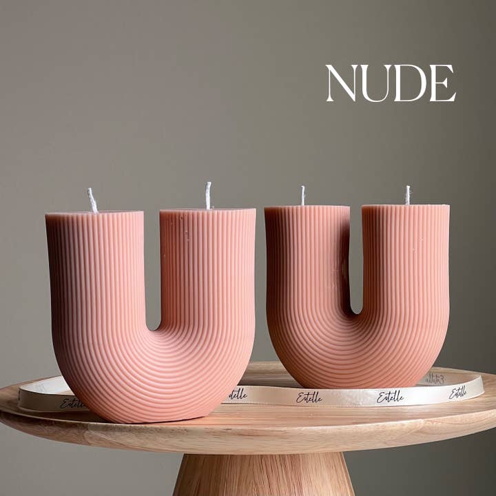Estelle Studio - Wholesale Novelty Candle - Large Ribbed U Shaped Candle