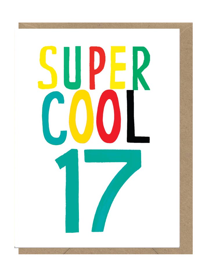 Cartão de Aniversário Super Cool 17 - Mini Age Greetings por atacado de Earlybird Designs