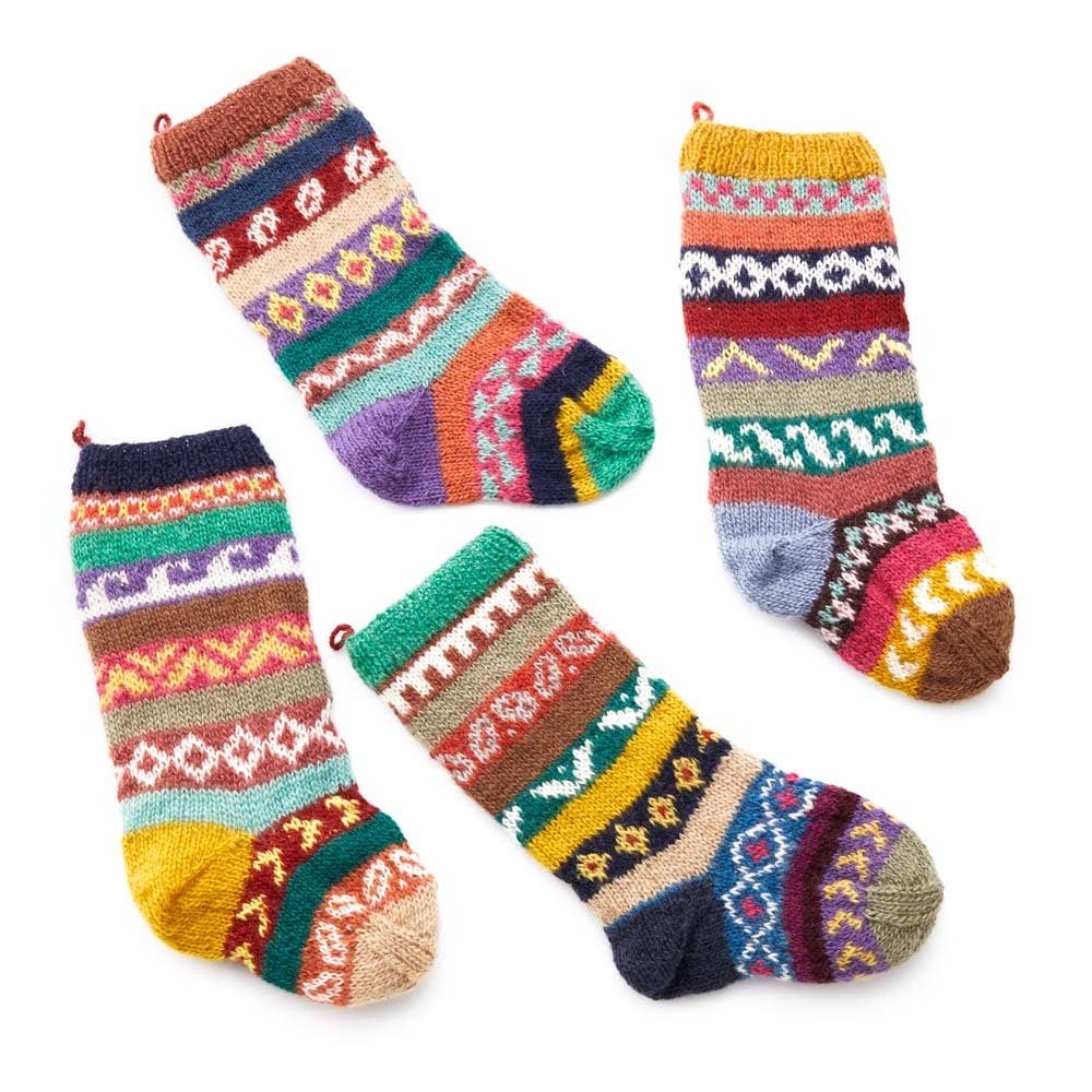 SERRV International - Wholesale Holiday Stocking - Nepali Remnant Patterned Stocking2